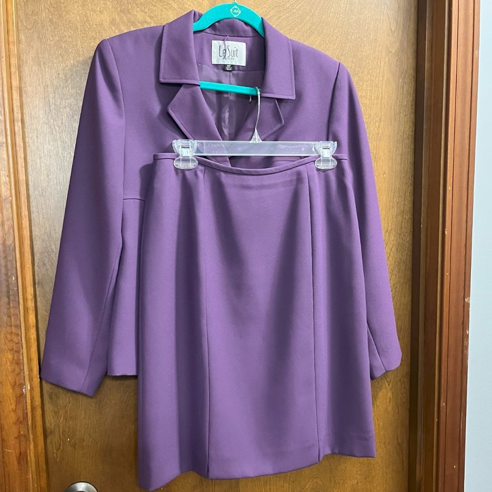 Le Suit Womens Blazer Knee Length Pencil Skirt 2 pc Set Sz 10 Petite